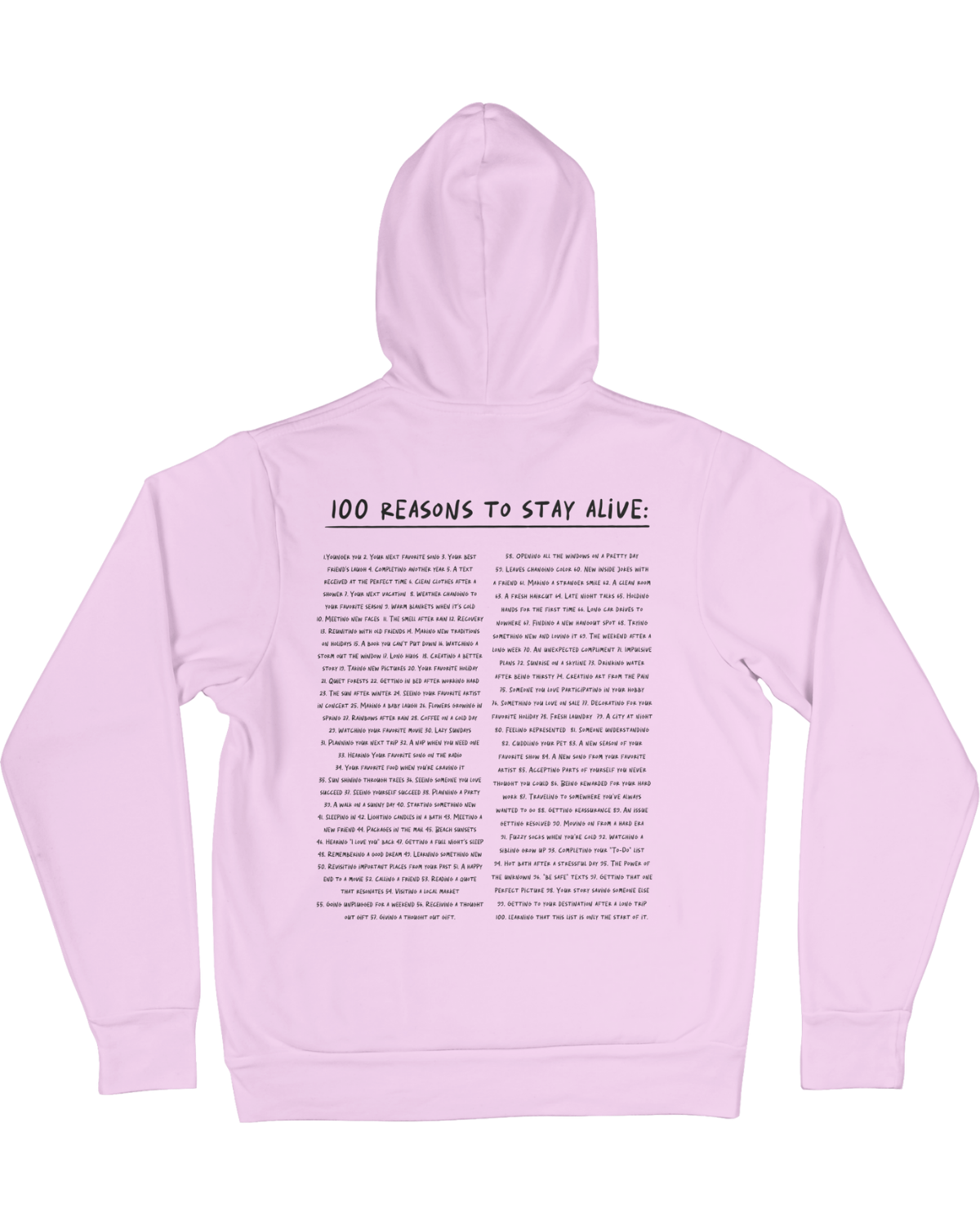 Keep Going; 100 Reasons To Stay Alive - Hoodie