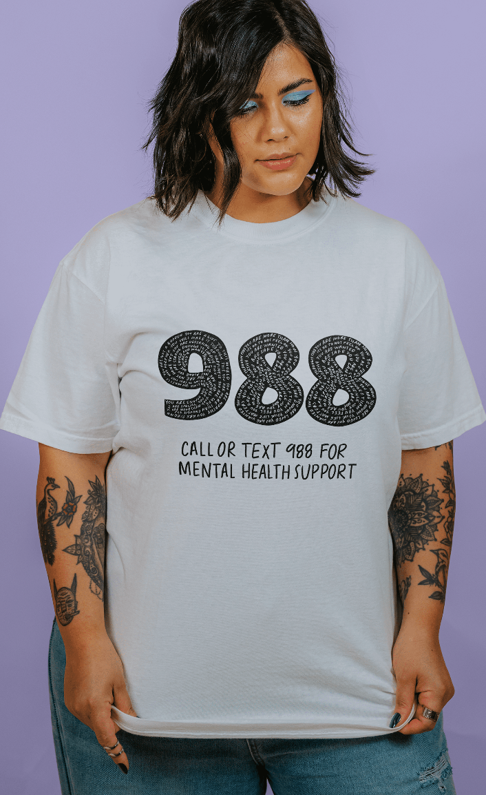 988: Call Or Text For Mental Health Support - T-Shirt