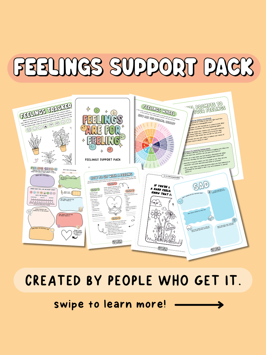 Feelings Support Pack (Printable PDF) - a self-care toolkit for naming, feeling, and understanding your emotions without judgement