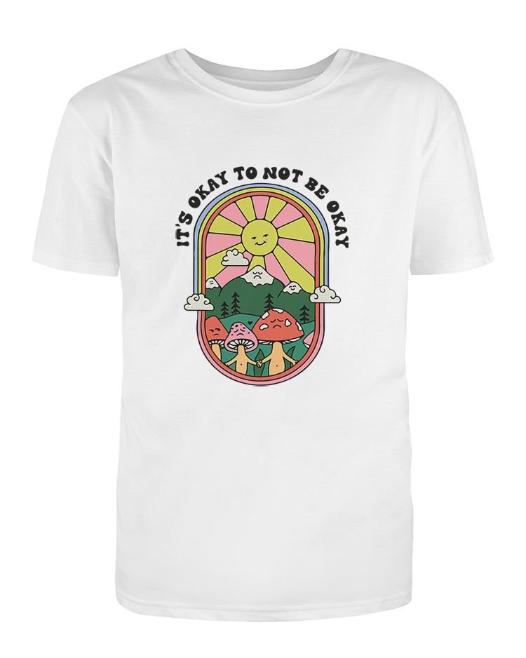 T-shirt Uomo "Its Ok Not To Be Ok" – Maglietta In Cotone 100% Per La Consapevolezza Della Salute Mentale