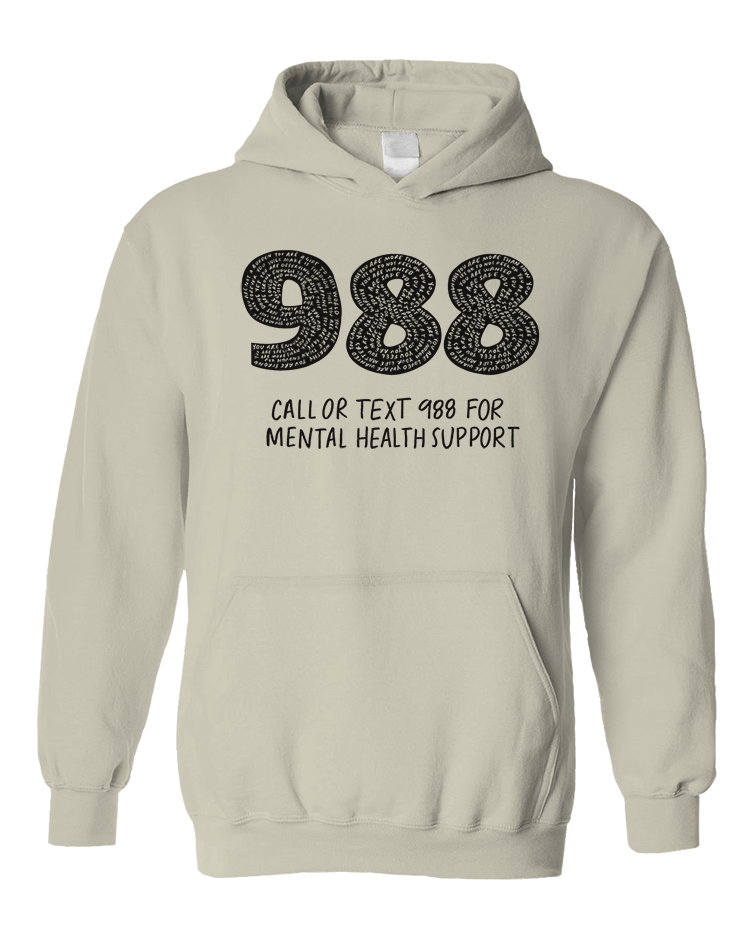 988: Call Or Text For Mental Health Support - Hoodie