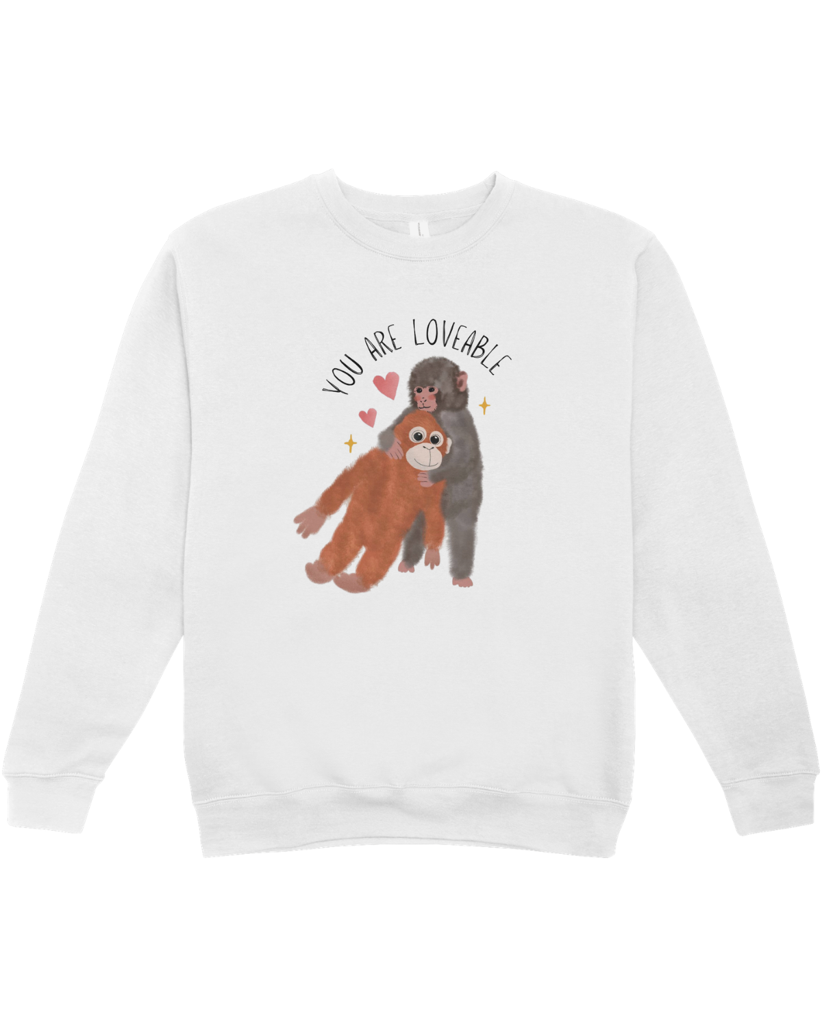 You Are Loveable (Punch, the Baby Macaque Monkey) - Sweatshirt