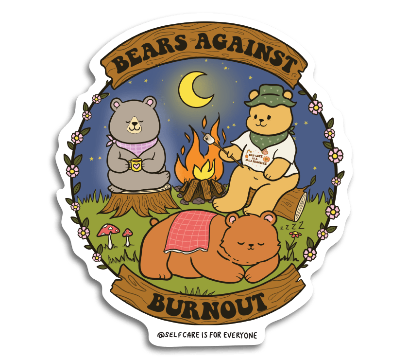 Bears Against Burnout (Campfire) - Sticker