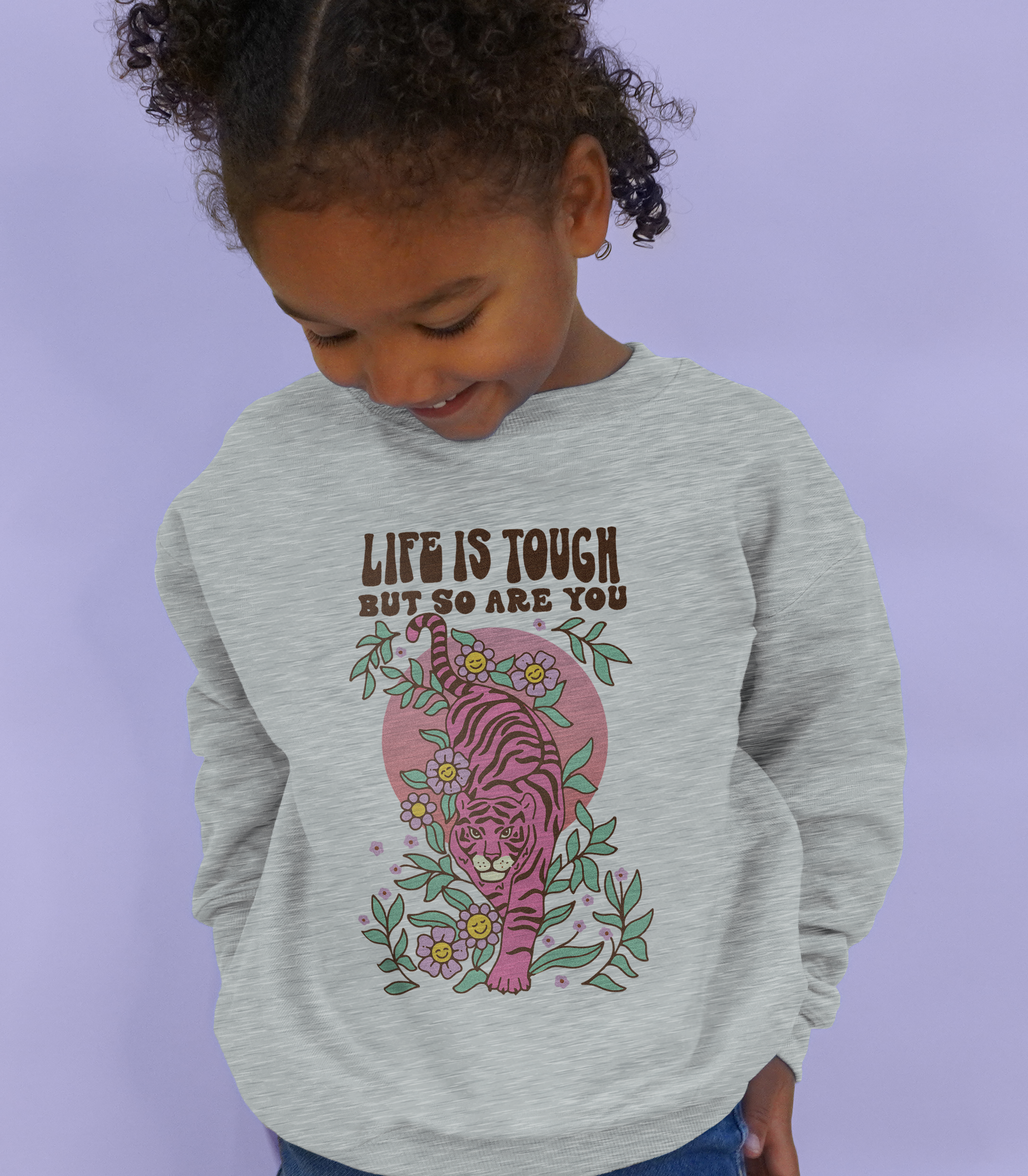 Life Is Tough But So Are You (Tiger) - Youth Sweatshirt