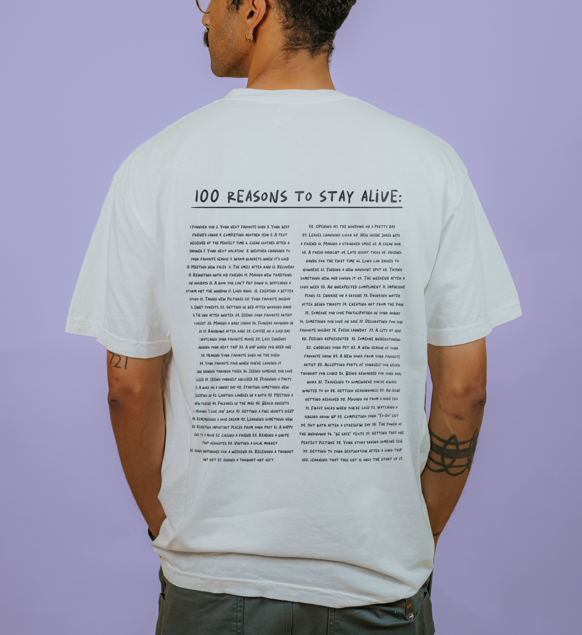 The Original 'Keep Going; 100 Reasons To Stay Alive' T-Shirt