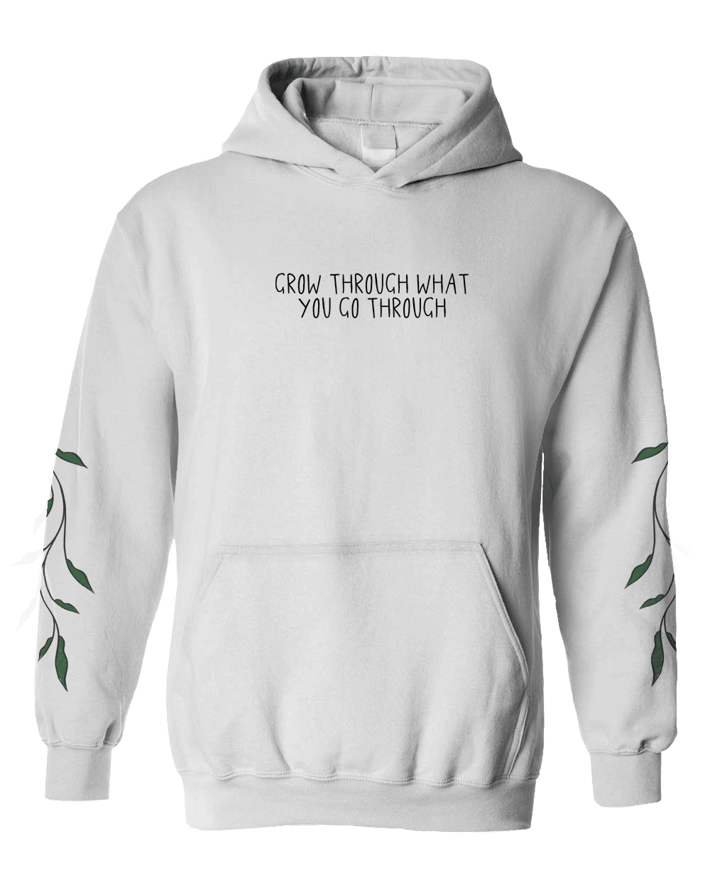 Grow Through What You Go Through; Keep Growing, Healing In Progress (includes a back-print & sleeve-prints!) - Hoodie