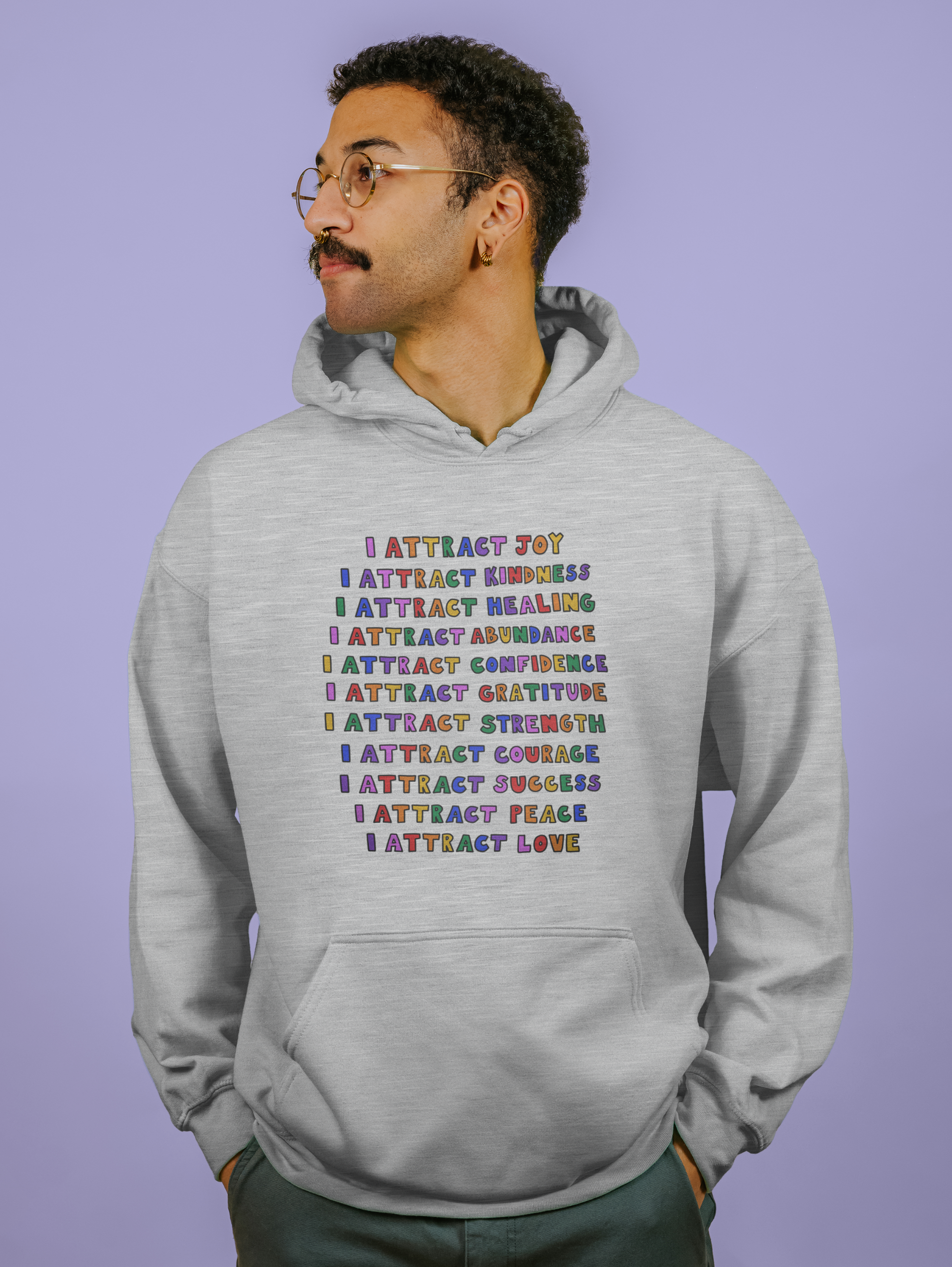 I Attract... Affirmations (includes a sleeve print!) - Hoodie