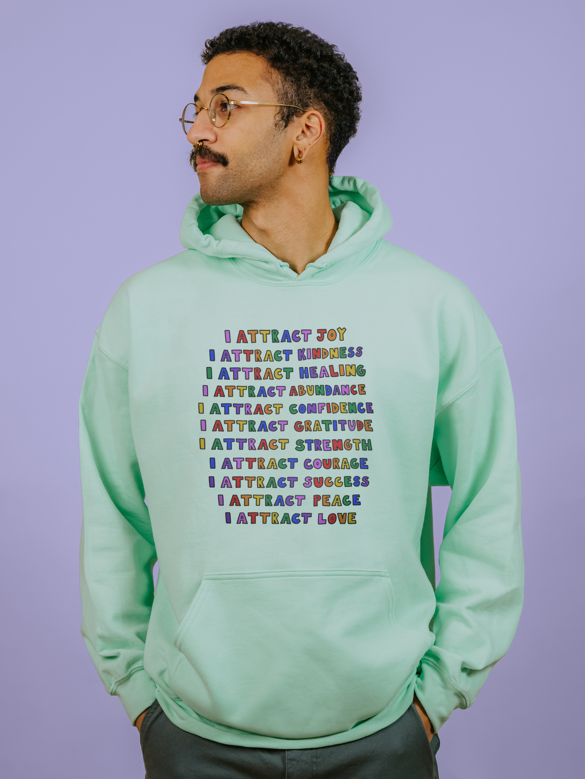 I Attract... Affirmations (includes a sleeve print!) - Hoodie