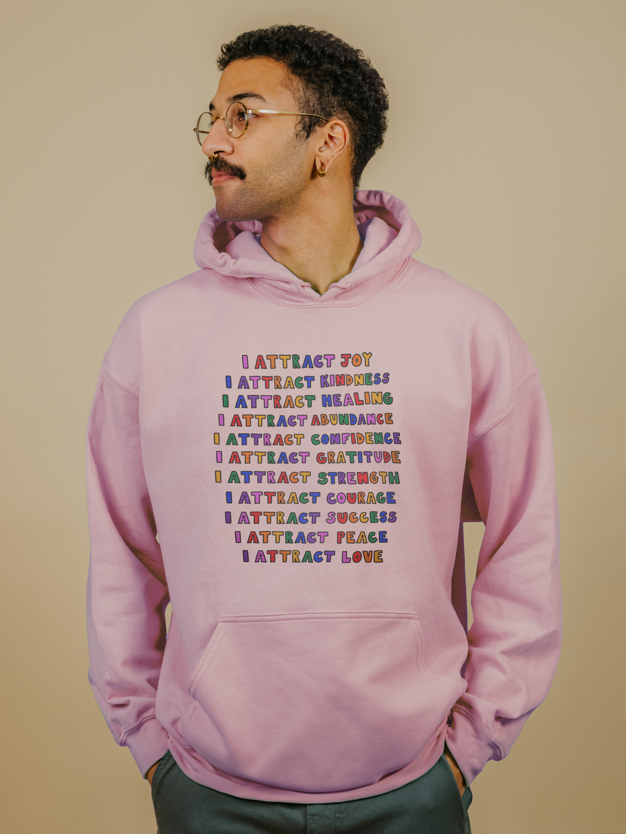 I Attract... Affirmations (includes a sleeve print!) - Hoodie