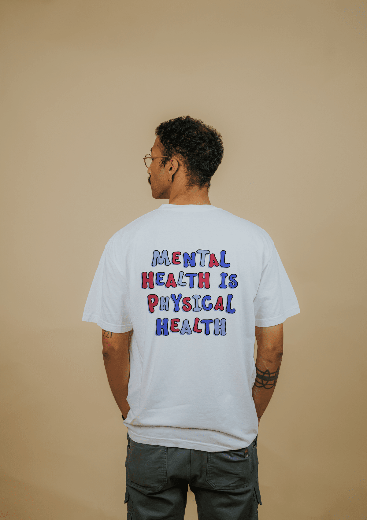 Mental Health Is Physical Health (back print w/ logo pocket print) - T-Shirt