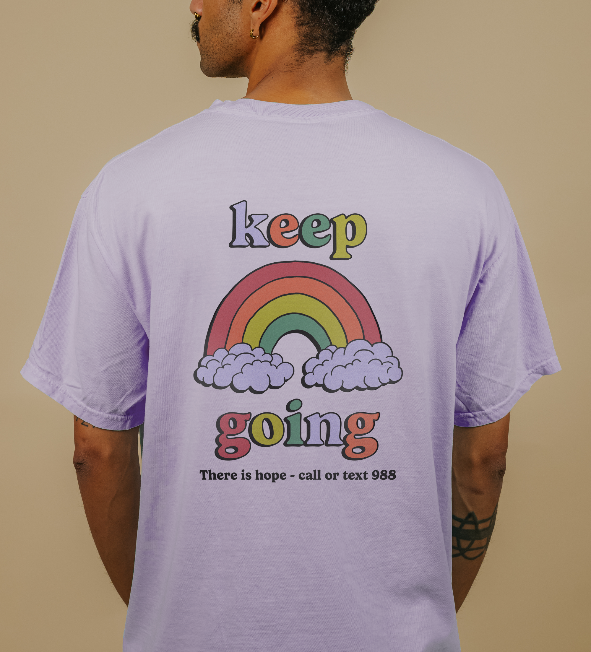 One Day At A Time; Keep Going (Rainbow) - T-Shirt