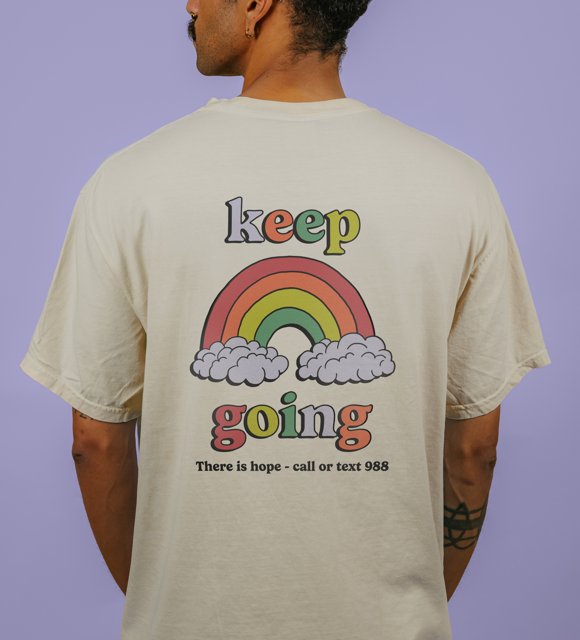 One Day At A Time; Keep Going (Rainbow) - T-Shirt