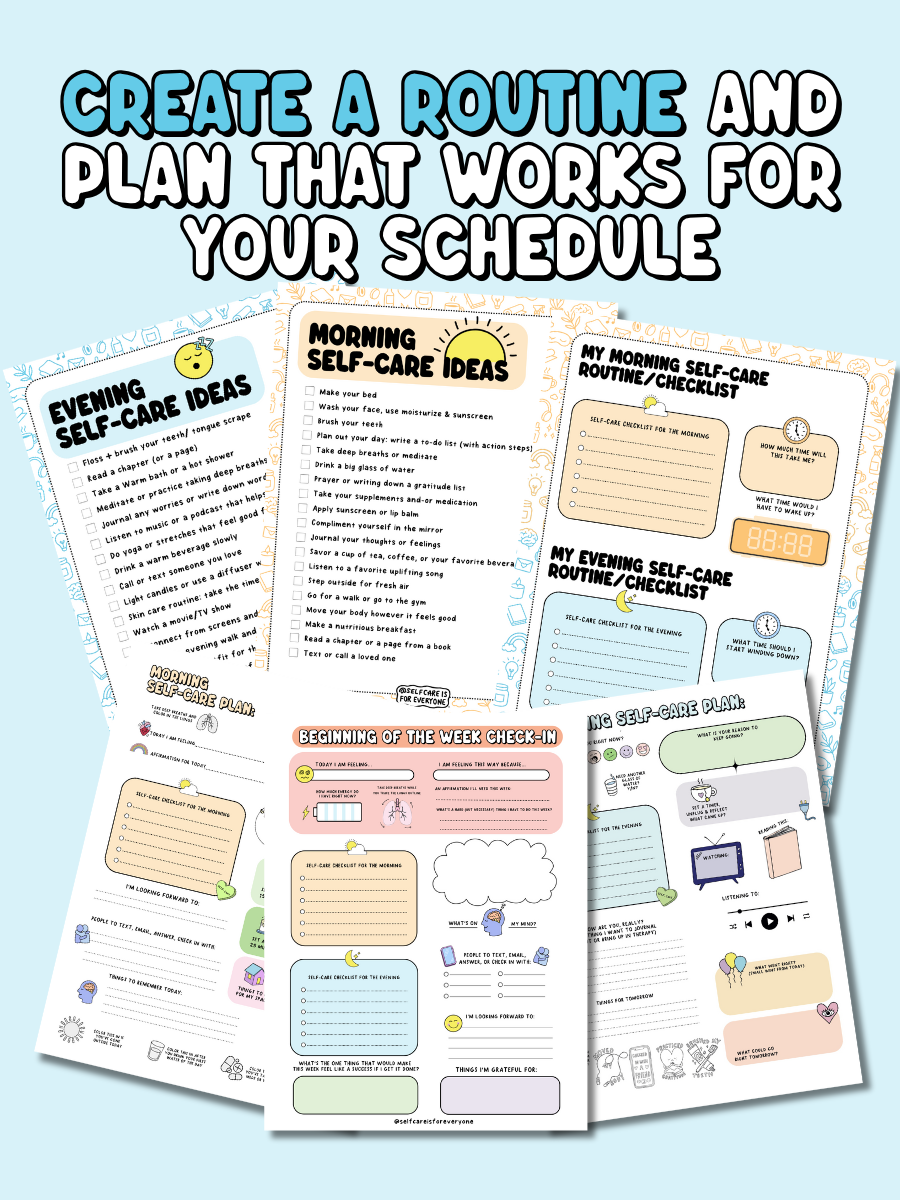 Self-Care Planner Support Pack (Printable PDF)  - your customizable roadmap to feeling better, staying consistent, and taking care of *you*