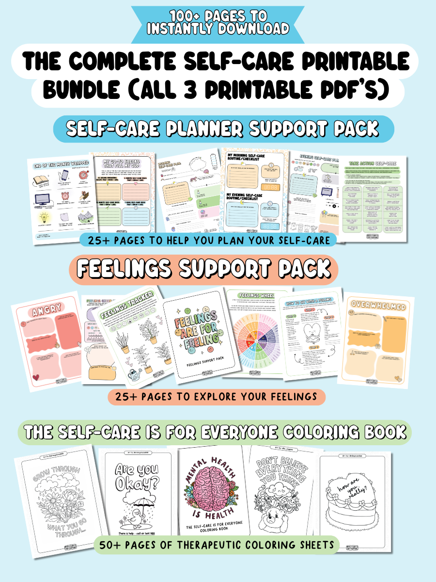 The Complete Self-Care Printable Bundle (All 3 Printable PDF's) - 100+ Pages of Tools, Guidance & Creative Support