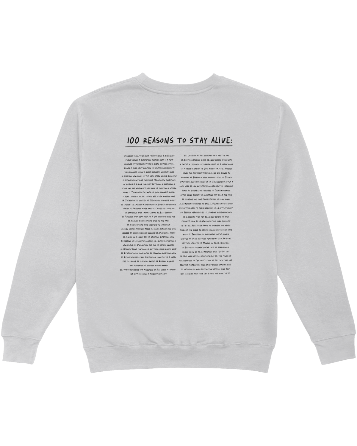 Keep Going; 100 Reasons To Stay Alive - Sweatshirt
