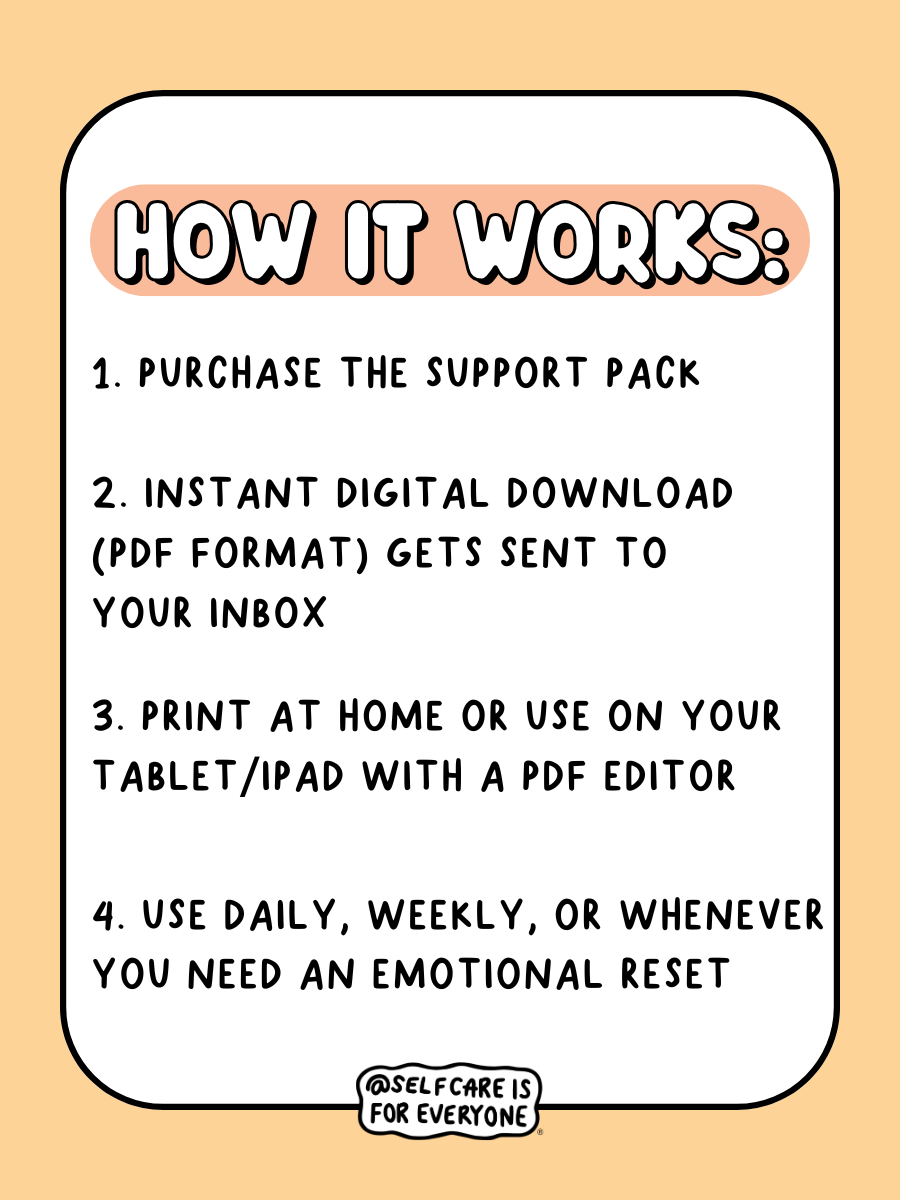Feelings Support Pack Printable PDF Toolkit – Self-Care Is For