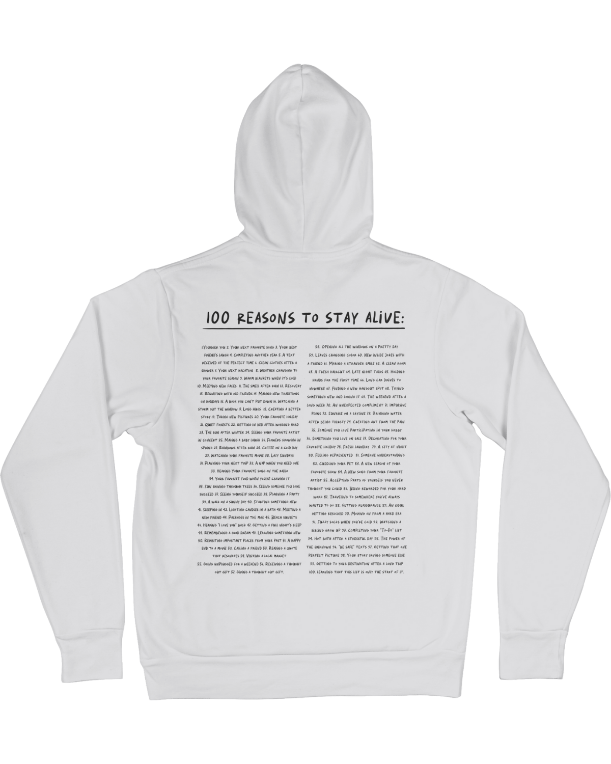 Keep Going; 100 Reasons To Stay Alive - Hoodie