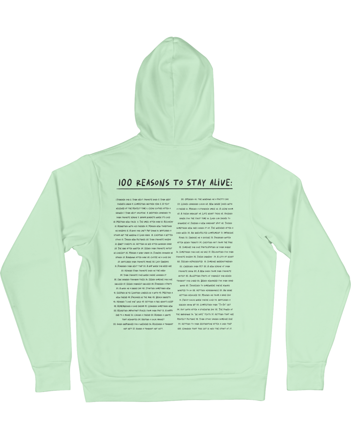 Keep Going; 100 Reasons To Stay Alive - Hoodie