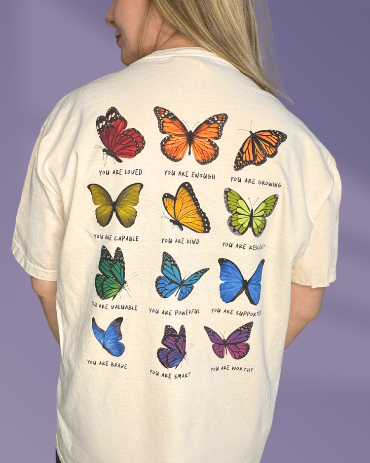 You Are Enough (Butterflies & Affirmations) - T-Shirt