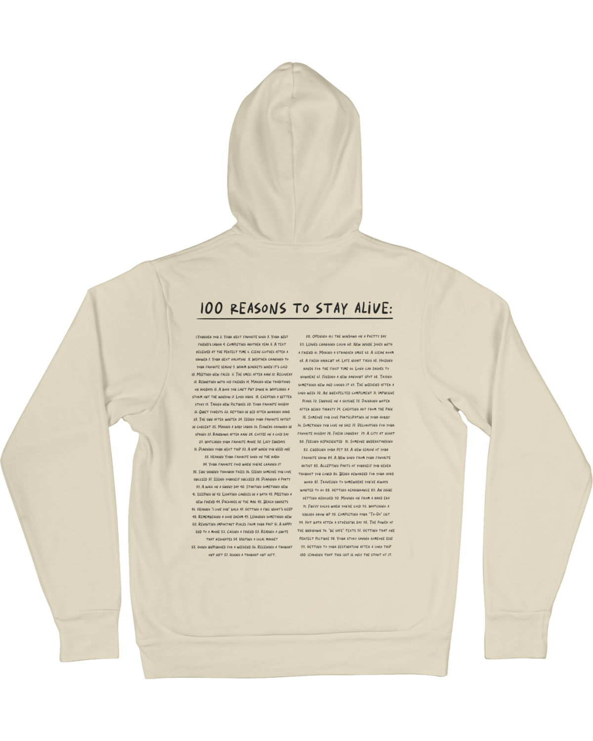 Keep Going 100 Reasons To Stay Alive Hoodie – Self-Care Is For