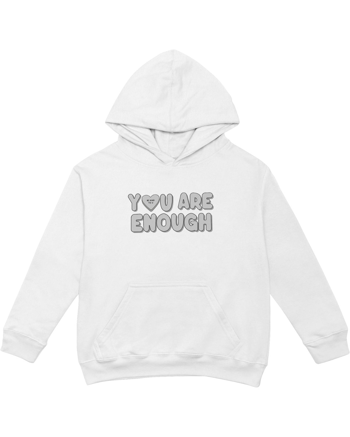 You Are Enough + Candy Hearts (Silver 🩶) - Hoodie