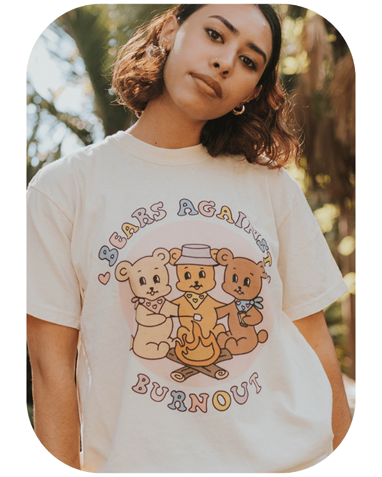 Bears Against Burnout (Retro) - T-Shirt