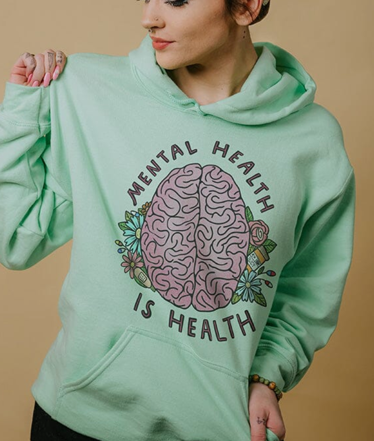 Mental Health Is Health (Brain) - Hoodie