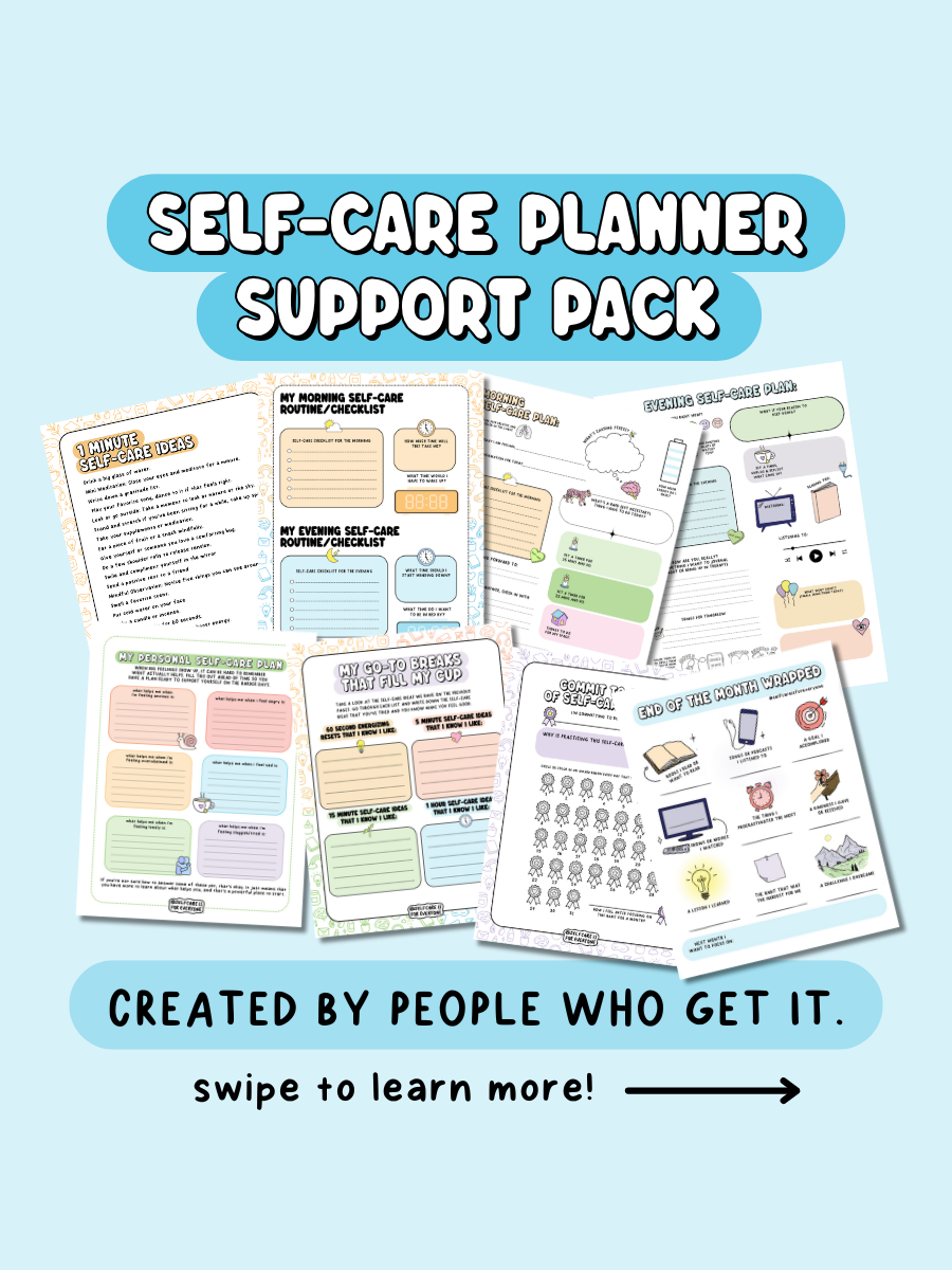 Self-Care Planner Support Pack (Printable PDF)  - your customizable roadmap to feeling better, staying consistent, and taking care of *you*