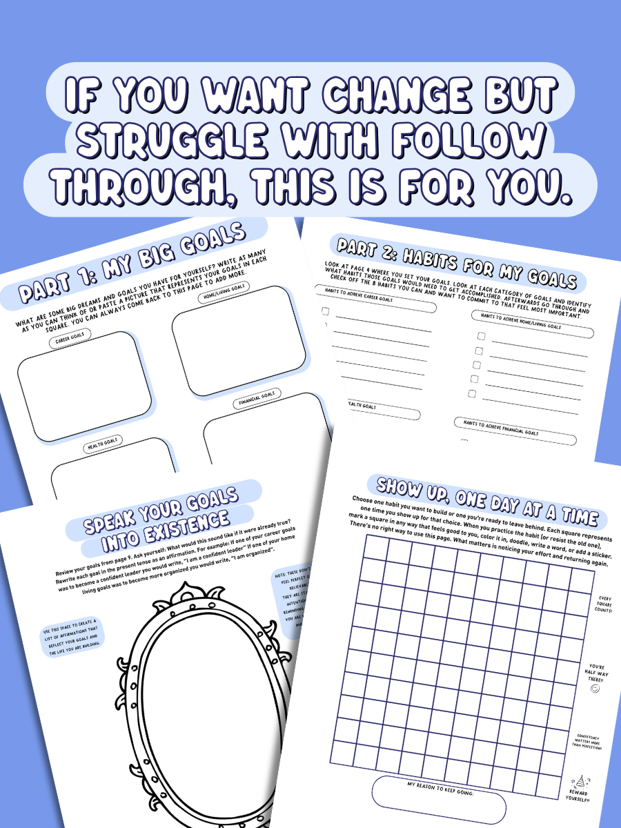 Manifestation Pack (Printable PDF) – a guide to setting goals, believing in them, and seeing them through