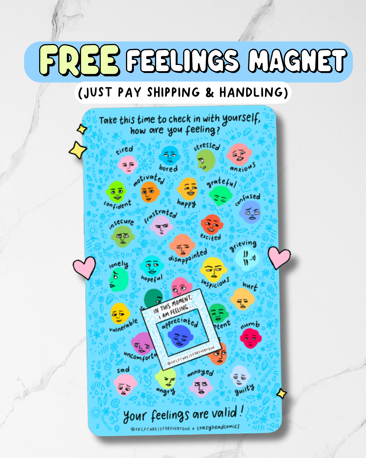 Feelings Check-In Magnet — FOR FREE! You just pay shipping 📬