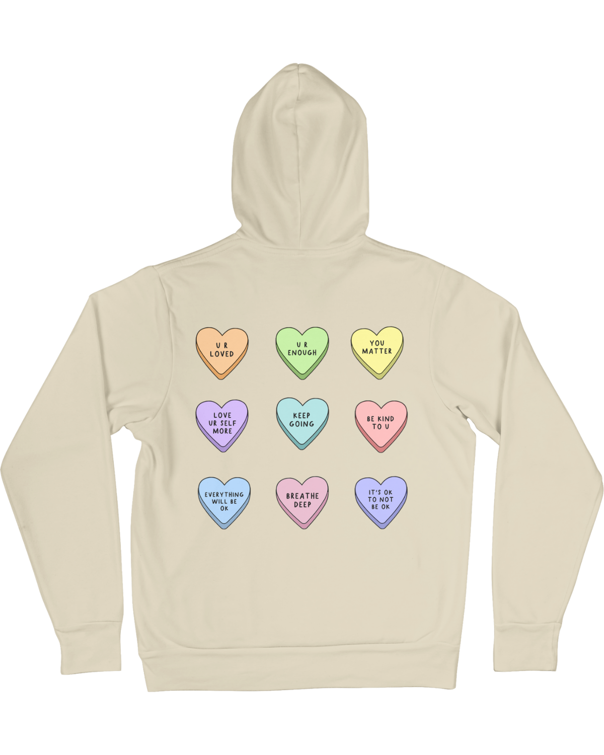 You Are Enough + Candy Hearts (Pink 🩷) - Hoodie