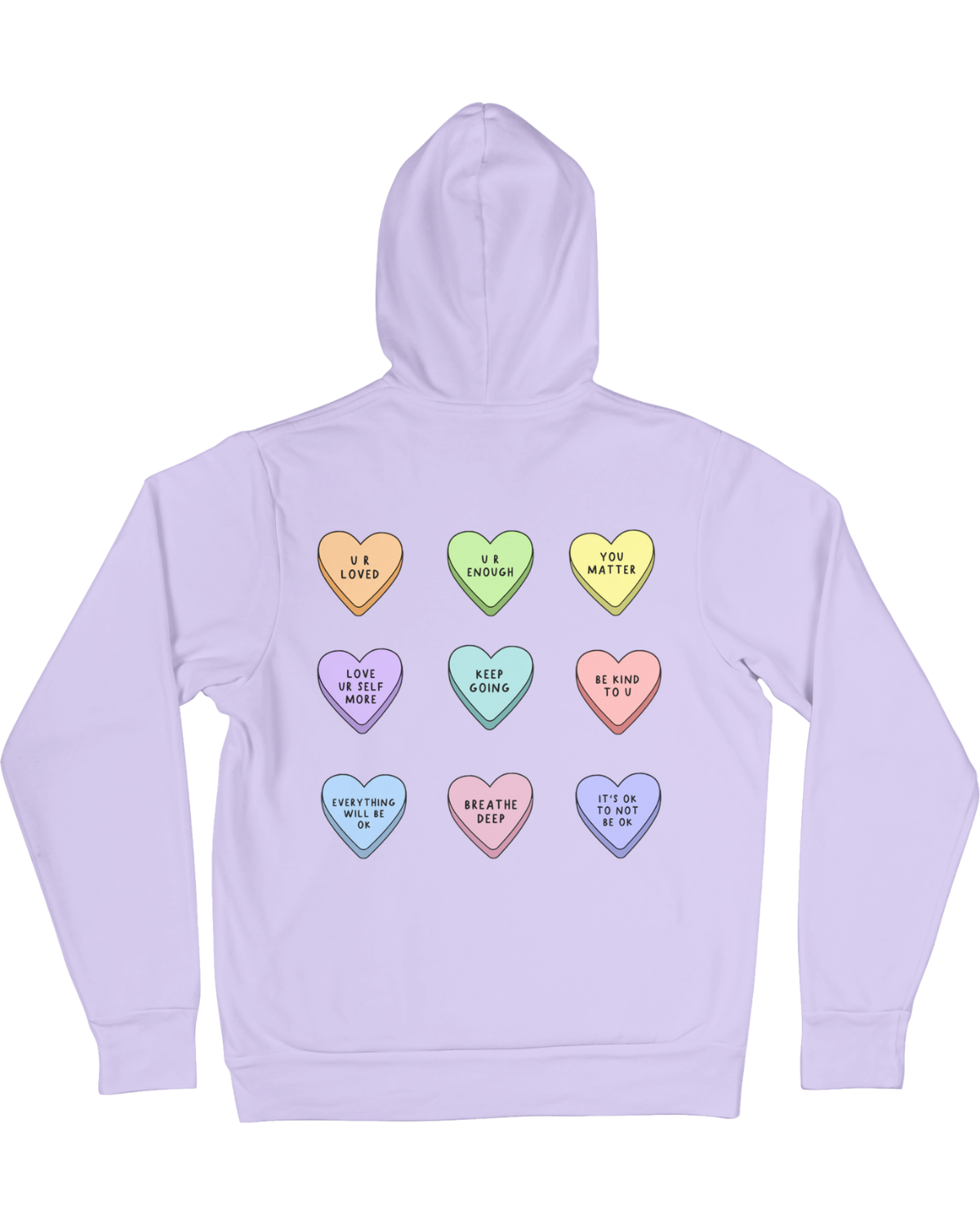 You Are Enough + Candy Hearts (Pink 🩷) - Hoodie