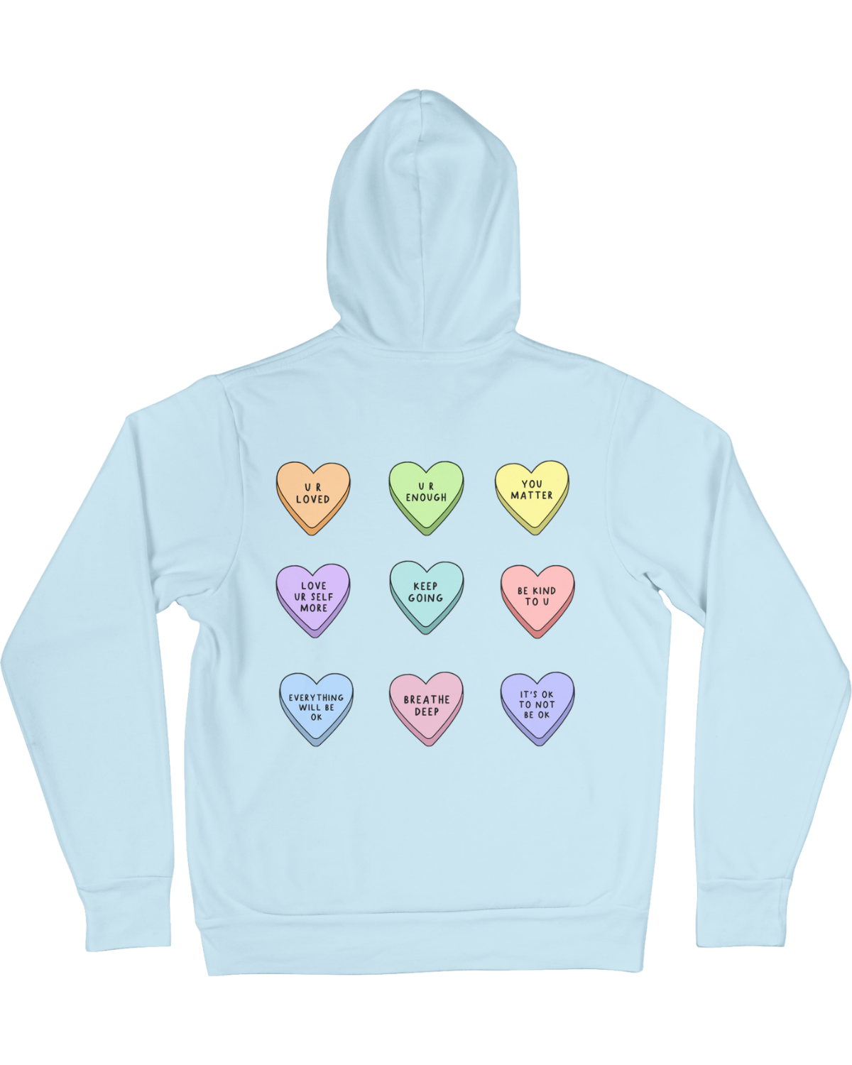 You Are Enough + Candy Hearts (Pink 🩷) - Hoodie