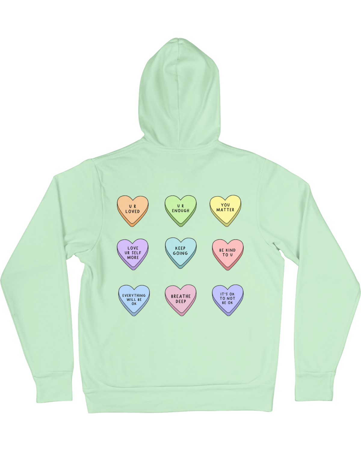 You Are Enough + Candy Hearts (Pink 🩷) - Hoodie