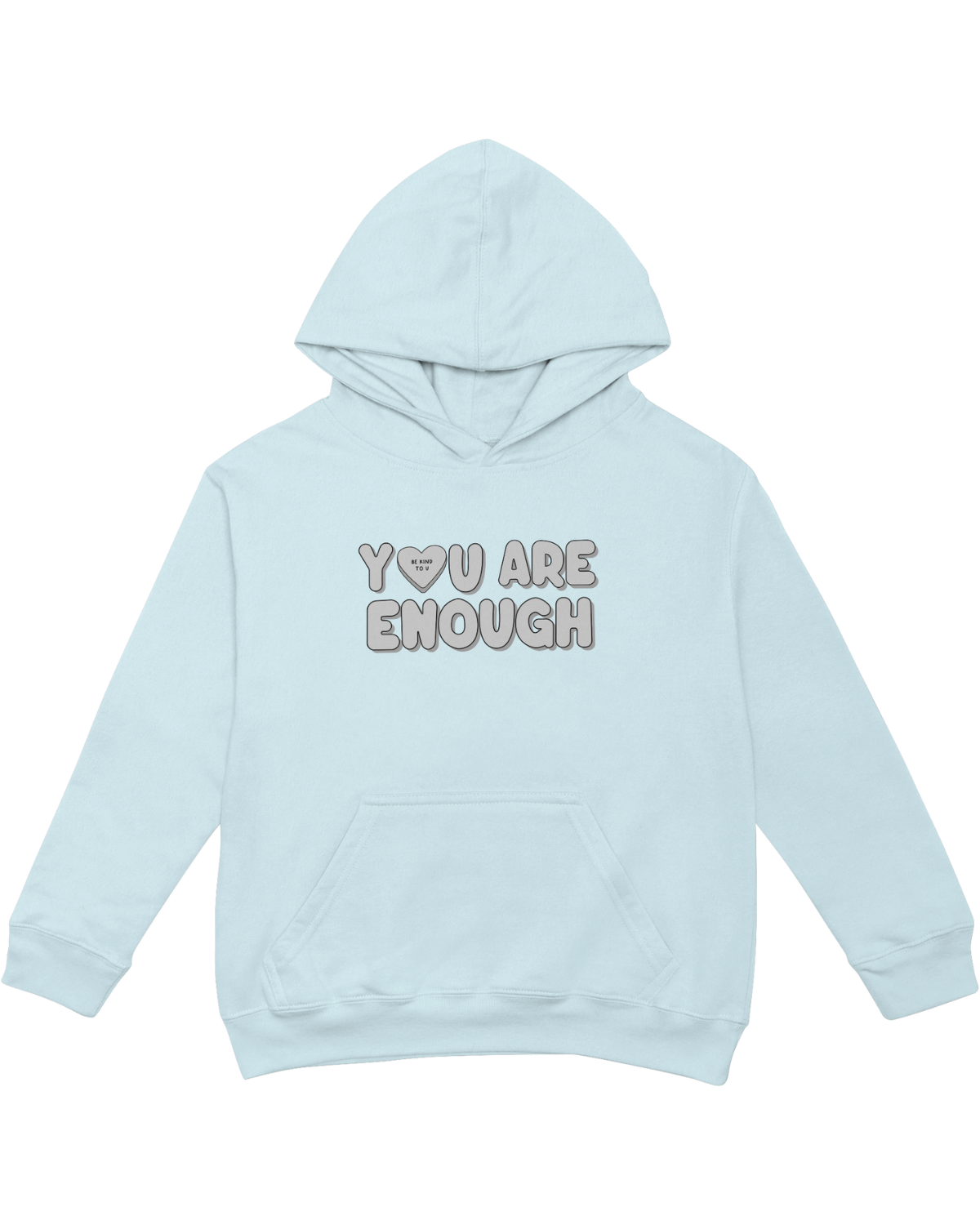 You Are Enough + Candy Hearts (Silver 🩶) - Hoodie