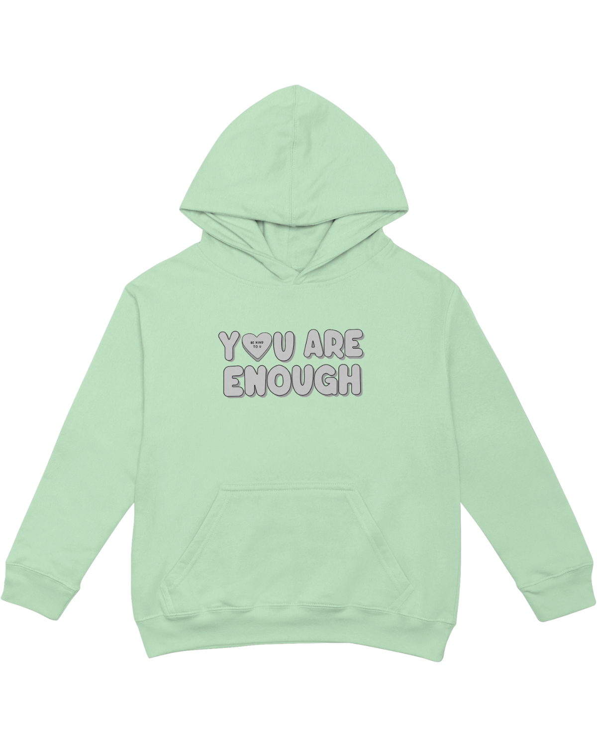 You Are Enough + Candy Hearts (Silver 🩶) - Hoodie