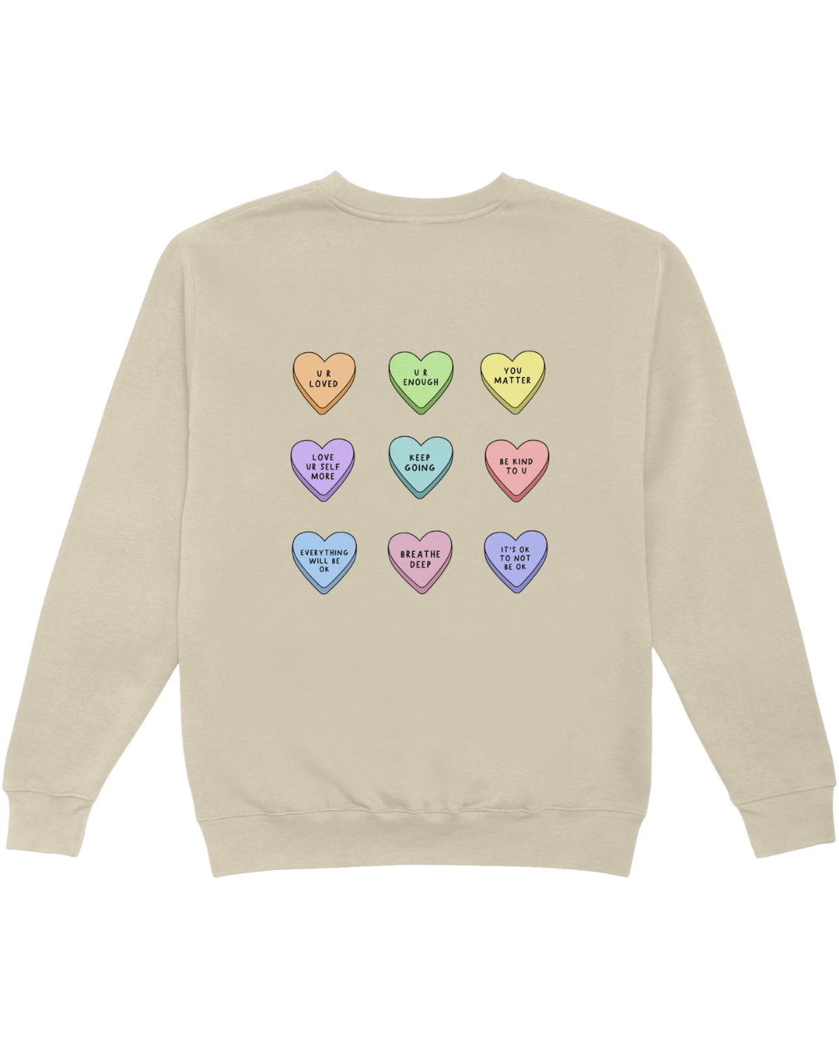 You Are Enough + Candy Hearts (Pink 🩷) - Sweatshirt
