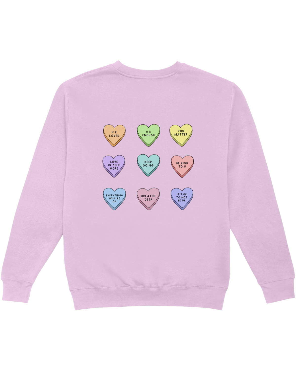 You Are Enough + Candy Hearts (Pink 🩷) - Sweatshirt
