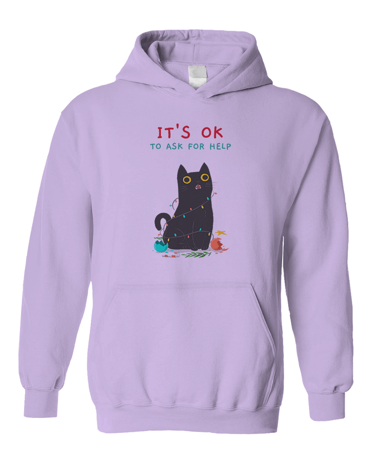 It's OK To Ask For Help (Black Cat) - Hoodie