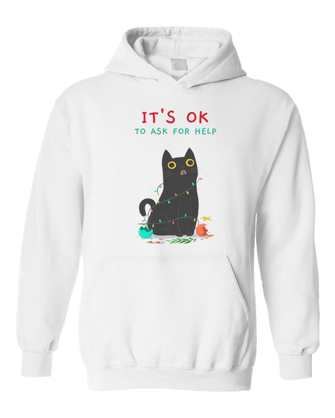 It s OK To Ask For Help Black Cat Hoodie Self Care Is For