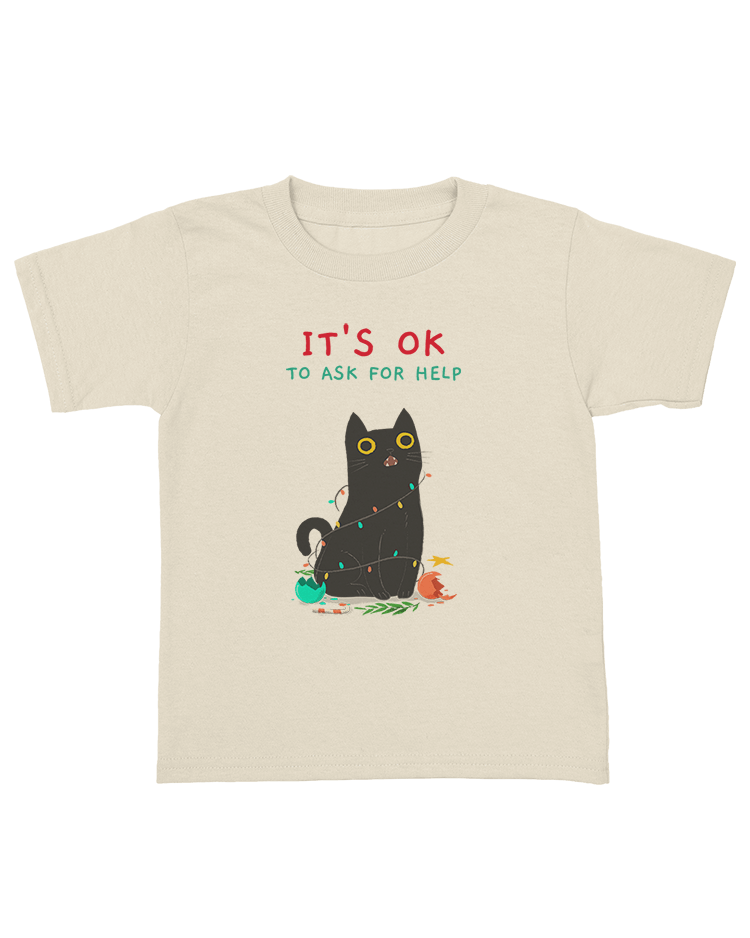 It's OK To Ask For Help (Black Cat) - Youth T-Shirt