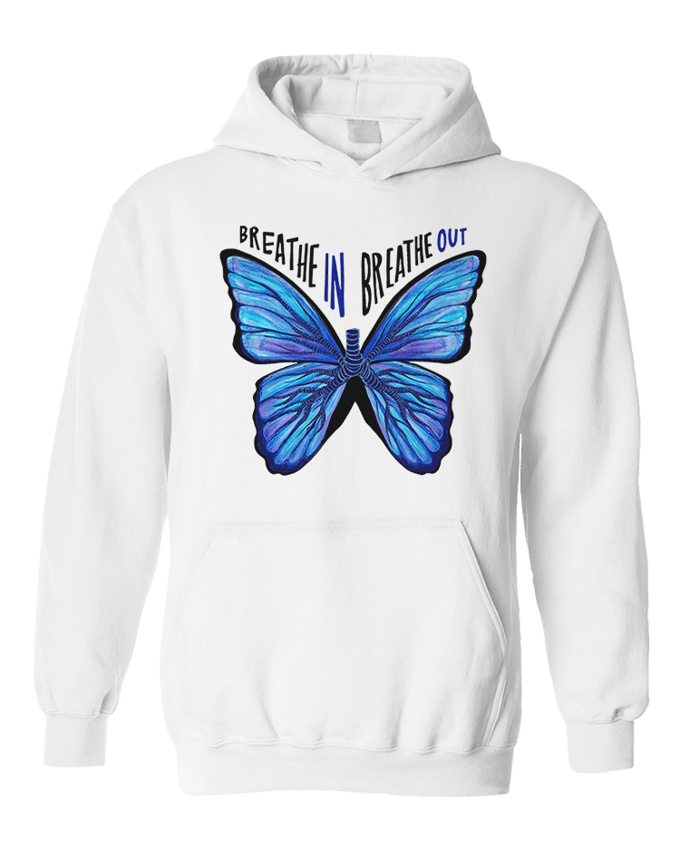 Blue butterfly sweatshirt on sale