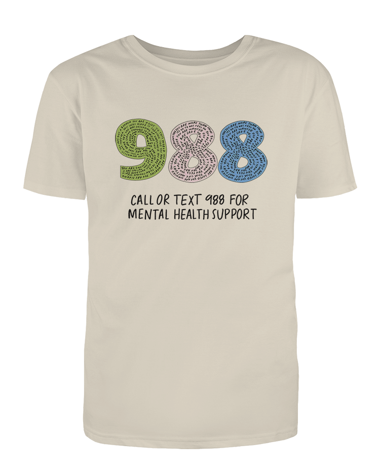 988: Call Or Text For Mental Health Support - T-Shirt