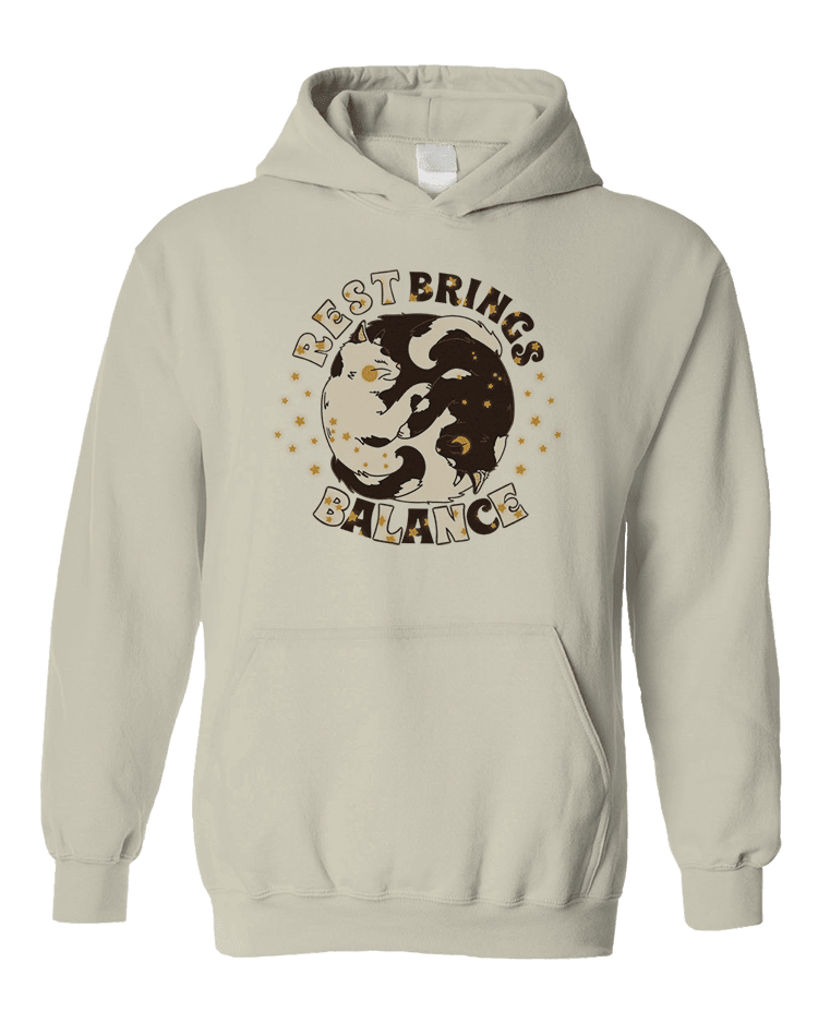 Rest Brings Balance (Yin Yang Cats) - Hoodie