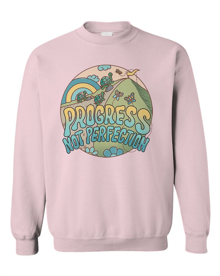 Progress Not Perfection (Turtles & Rainbow) - Sweatshirt