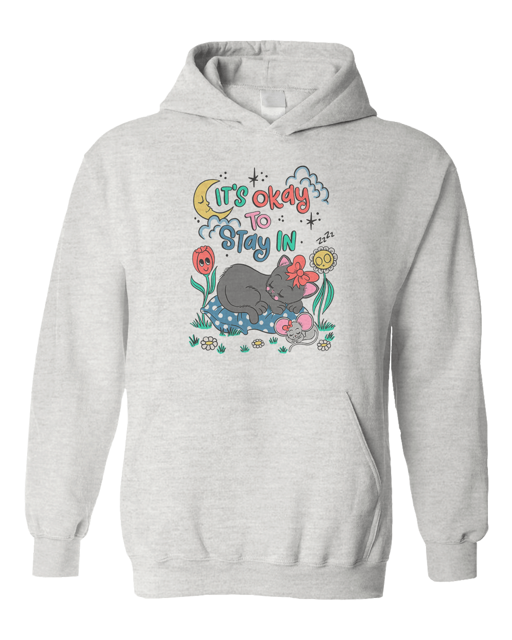 It's Okay To Stay In (Black Cat) - Hoodie