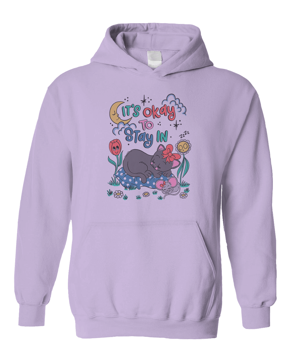 It's Okay To Stay In (Black Cat) - Hoodie