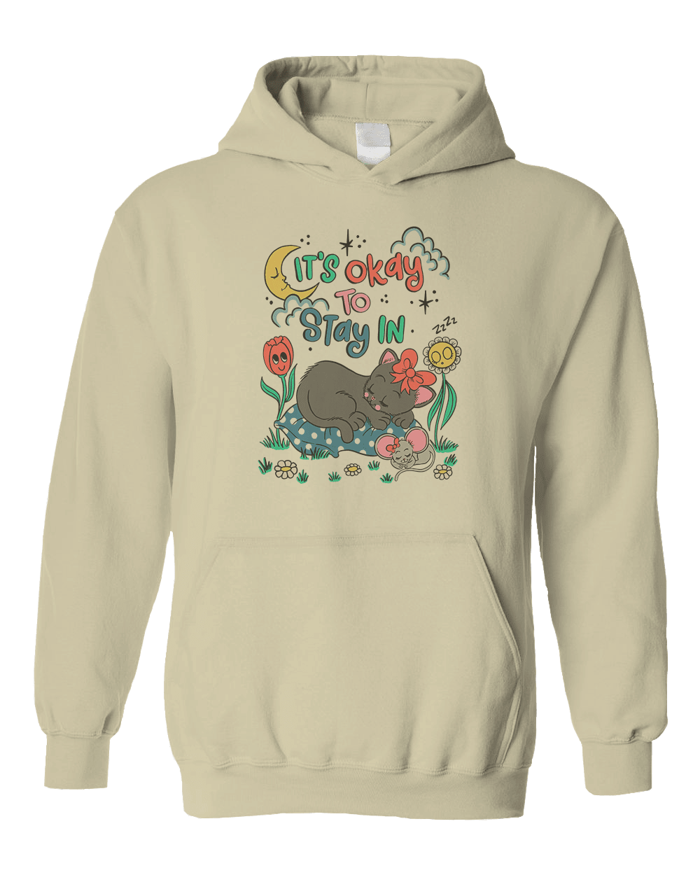 It's Okay To Stay In (Black Cat) - Hoodie