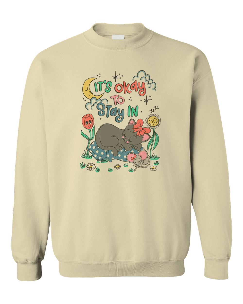 It's Okay To Stay In (Black Cat) - Sweatshirt